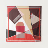 Abstract geometric pattern, silk scarf shawl desi wandkleed (Voorkant (horizontaal))