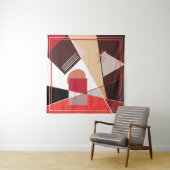 Abstract geometric pattern, silk scarf shawl desi wandkleed (In Situ (horizontaal))