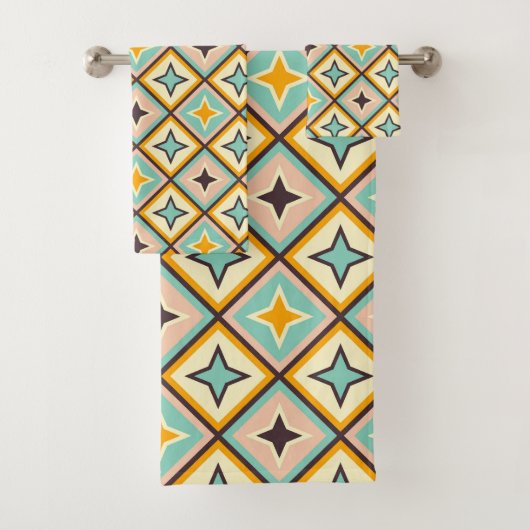Abstract geometric pattern with diamond shapes bad handdoek (Insitu)