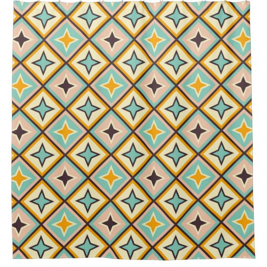 Abstract geometric pattern with diamond shapes douchegordijn (Voorkant)
