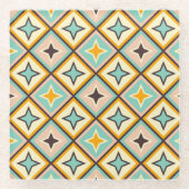 Abstract geometric pattern with diamond shapes glazen onderzetter (Voorkant)