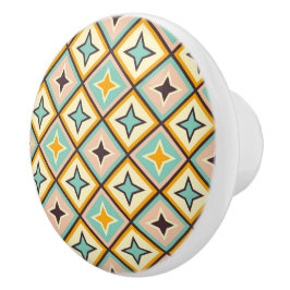 Abstract geometric pattern with diamond shapes keramische knop