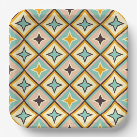 Abstract geometric pattern with diamond shapes papieren bordje (Voorkant)