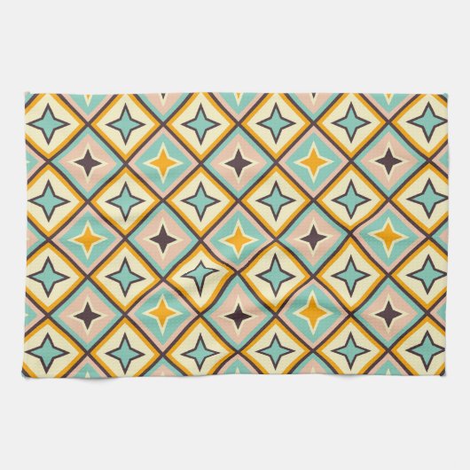Abstract geometric pattern with diamond shapes theedoek (Horizontaal)