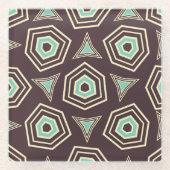 Abstract geometric pattern with layered pentagons  glazen onderzetter (Voorkant)