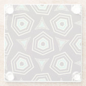 Abstract geometric pattern with layered pentagons  glazen onderzetter (Achterkant)