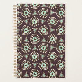 Abstract geometric pattern with layered pentagons  planner