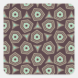 Abstract geometric pattern with layered pentagons  vierkante sticker