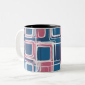 ABSTRACT GEOMETRIC PATTERNS TWEEKLEURIGE KOFFIEMOK (Voorkant links)