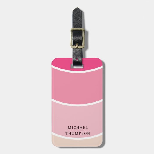 Abstract Geometric Pink Background Bagagelabel (Voorkant verticaal)