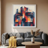 Abstract Geometric Portrait Poster