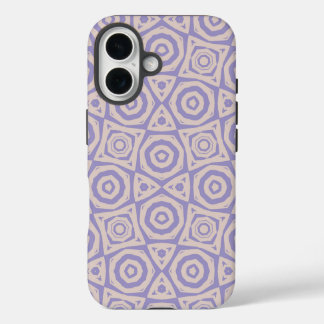 Abstract Geometric Purple and Cream iPhone 16 Hoesje