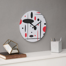 Abstract Geometric Red Black Grote Klok