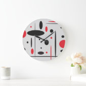 Abstract Geometric Red Black Grote Klok (Huis)