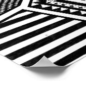 abstract geometric shapes black white pattern hand poster (Hoek)