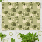 abstract geometric shapes in green tones theedoek (Gevouwen)