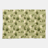 abstract geometric shapes in green tones theedoek (Horizontaal)