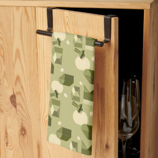 abstract geometric shapes in green tones theedoek