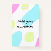 Abstract geometric shapes pastel add name photo ba badge (Achterkant)