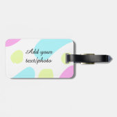 Abstract geometric shapes pastel add name photo ba bagagelabel (Achterkant horizontaal)
