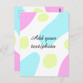 Abstract geometric shapes pastel add name photo ba briefkaart (Voorkant / Achterkant)