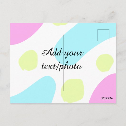 Abstract geometric shapes pastel add name photo ba briefkaart (Achterkant)