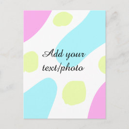 Abstract geometric shapes pastel add name photo ba briefkaart