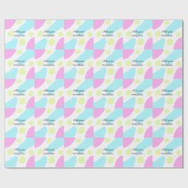 Abstract geometric shapes pastel add name photo ba cadeaupapier
