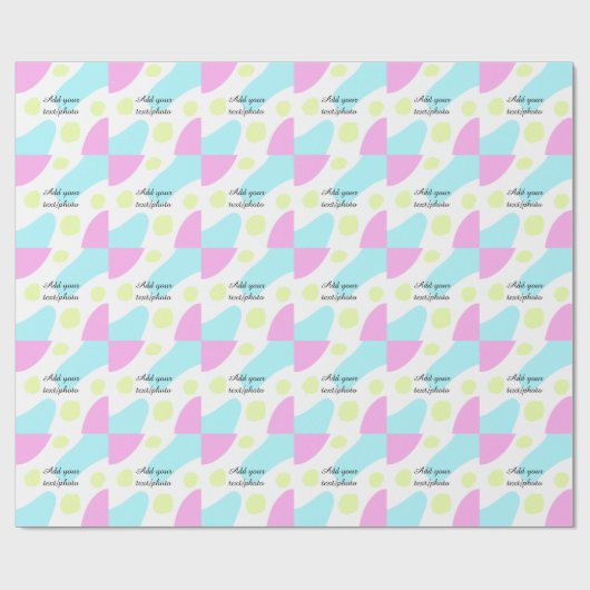 Abstract geometric shapes pastel add name photo ba cadeaupapier (Vlak)