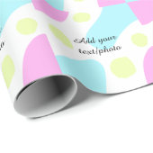Abstract geometric shapes pastel add name photo ba cadeaupapier (Rol Hoek)