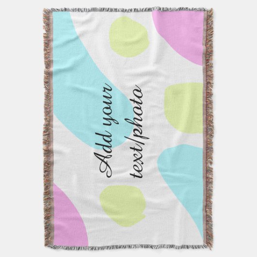 Abstract geometric shapes pastel add name photo ba deken (Voorkant Verticaal)