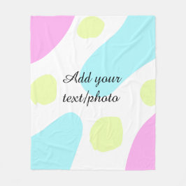Abstract geometric shapes pastel add name photo ba fleece deken
