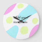 Abstract geometric shapes pastel add name photo ba grote klok (Voorkant)
