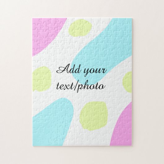 Abstract geometric shapes pastel add name photo ba legpuzzel (Verticaal)