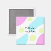 Abstract geometric shapes pastel add name photo ba magneet (Voorkant / Achterkant)