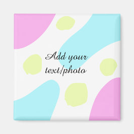 Abstract geometric shapes pastel add name photo ba magneet