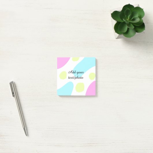 Abstract geometric shapes pastel add name photo ba post-it® notes (Kantoor)