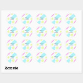Abstract geometric shapes pastel add name photo ba ronde sticker (Vel)