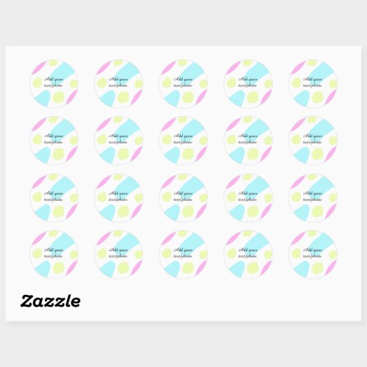 Abstract geometric shapes pastel add name photo ba ronde sticker (Vel)
