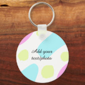 Abstract geometric shapes pastel add name photo ba sleutelhanger (Achterkant)