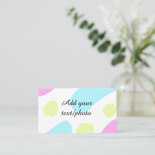 Abstract geometric shapes pastel add name photo ba visitekaartje (Staand voorkant)