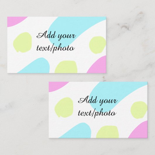 Abstract geometric shapes pastel add name photo ba visitekaartje (Voorkant / Achterkant)