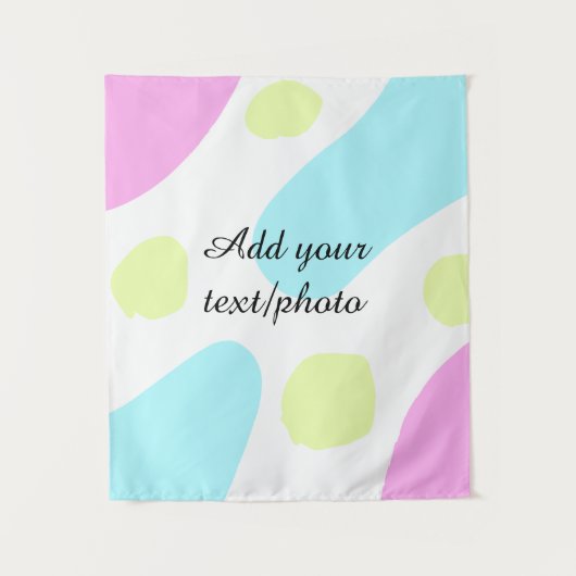 Abstract geometric shapes pastel add name photo ba wandkleed (Voorkant)