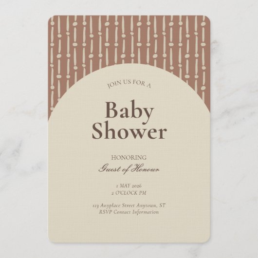 Abstract Geometric Stripe Gender Neutral Brown Kaart (Voorkant)