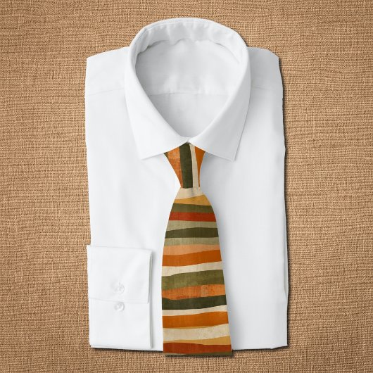 Abstract Geometric Stripes- autumn mood  Stropdas