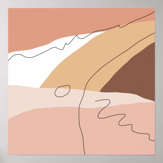 Abstract geometric warm cozaans poster (Voorkant)