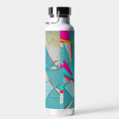 Abstract Geometric Water Bottle Art Waterfles (Rechts)