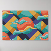Abstract Geometric Waves Poster (Voorkant)