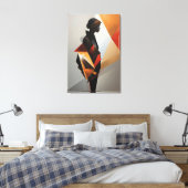 Abstract Geometric Woman - Modern Art Minimalist Canvas Afdruk (Insitu (Slaapkamer))
