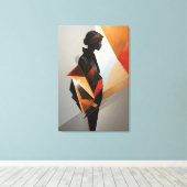 Abstract Geometric Woman - Modern Art Minimalist Canvas Afdruk (Insitu (Houten vloer))